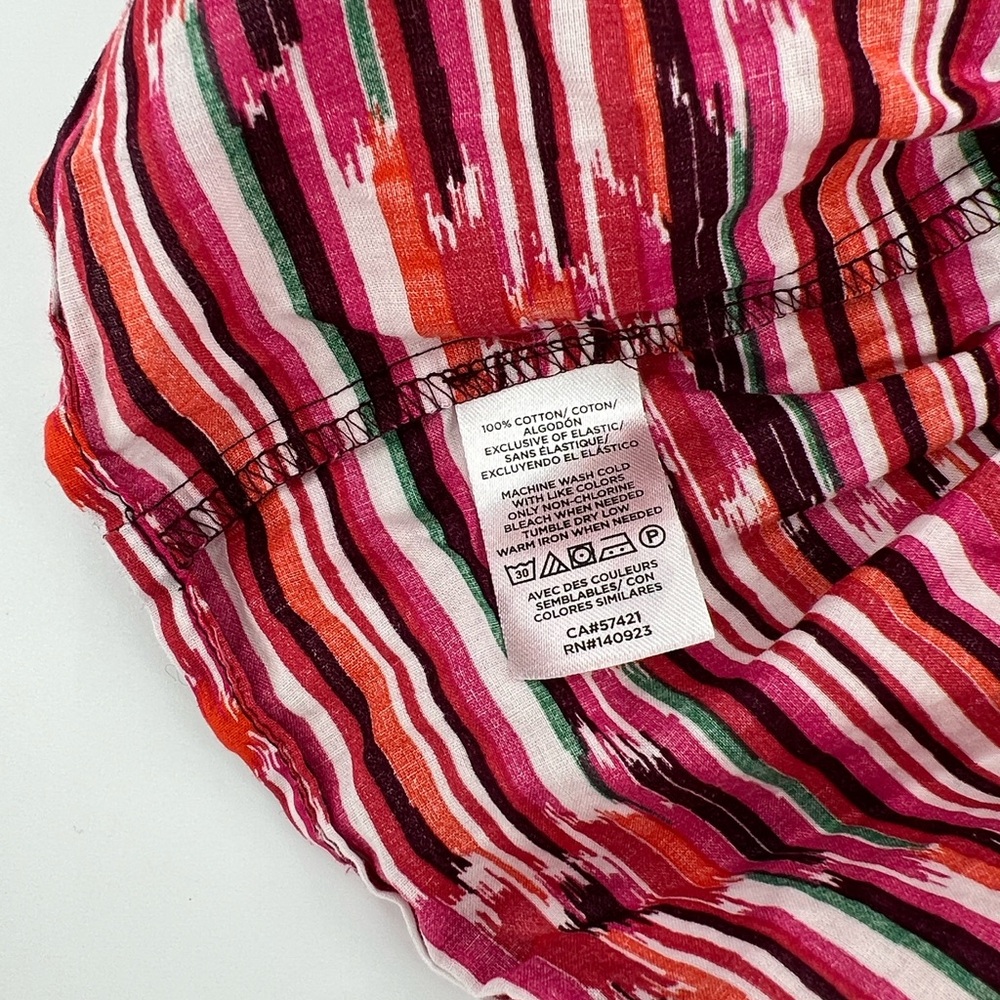 Loft Pink Purple Ikat Smocked Peplum Cami Tank Top Blouse Square Neck XS - Picture 8 of 10